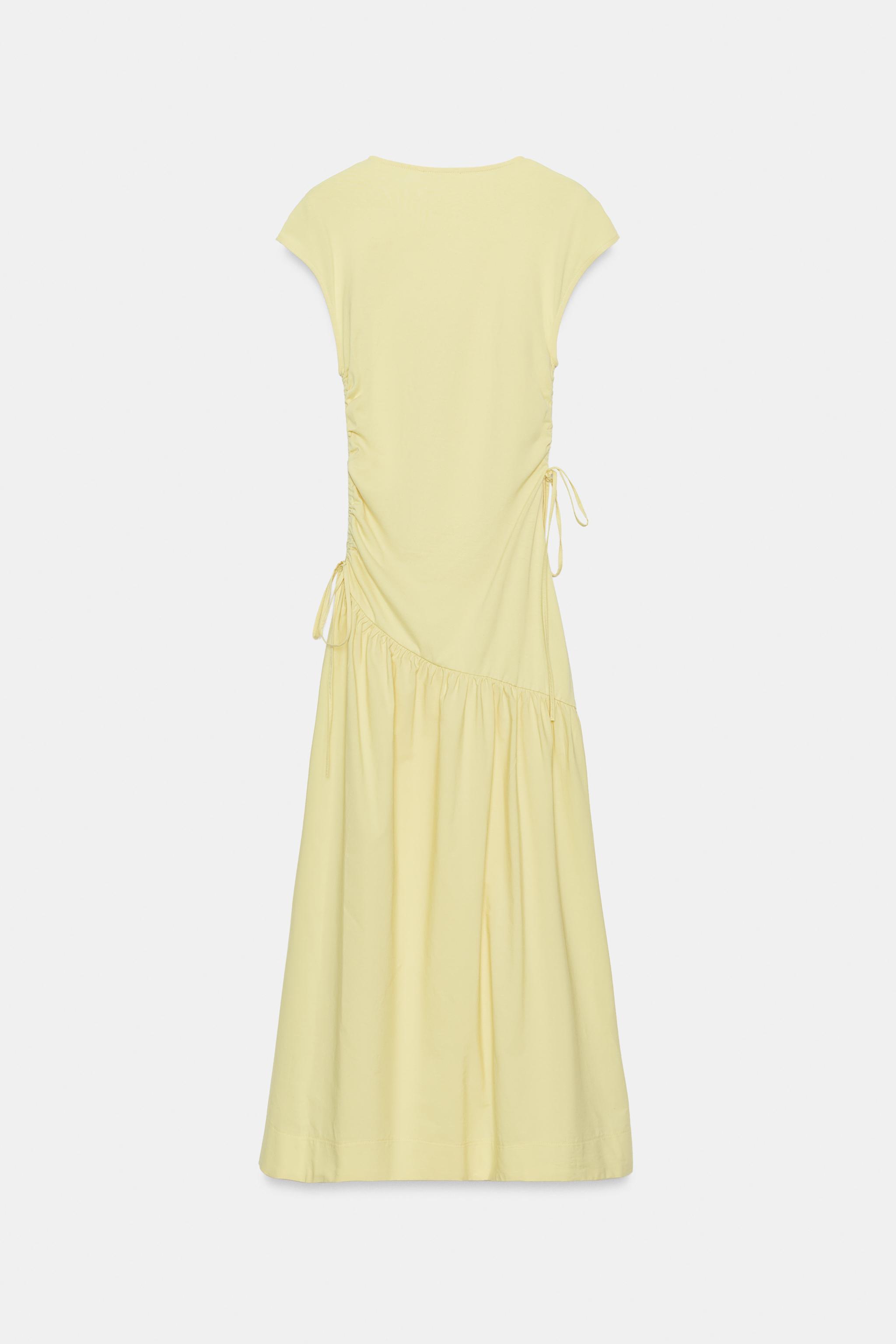 ROBE ASYMÉTRIQUE À FRONCES